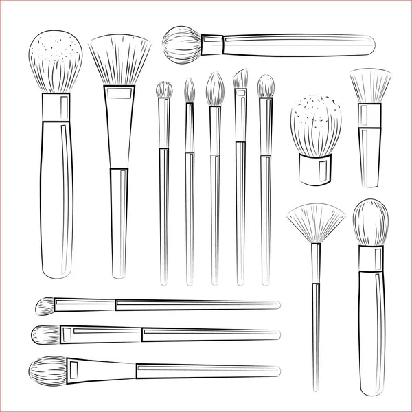 Makeup bruses Stock Illustration