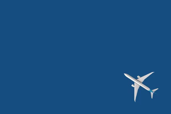 Μοντέλο αεροπλάνο, αεροπλάνο σε παστέλ χρώμα φόντο.Επίπεδη lay σχεδιασμό — Φωτογραφία Αρχείου