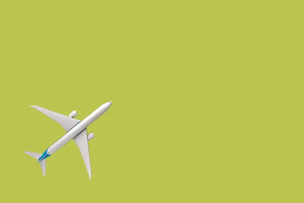 Model plane, airplane on pastel color background.Flat lay design . — стоковое фото