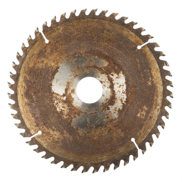 Velho, disco enferrujado serra circular — Fotografia de Stock