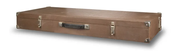 Стара коричнева валіза ізольована на білому тлі  . — стокове фото