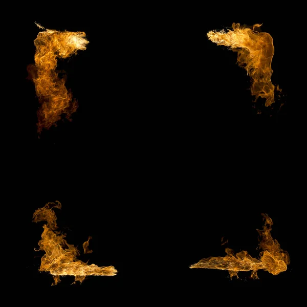孤立的火框架 — 图库照片