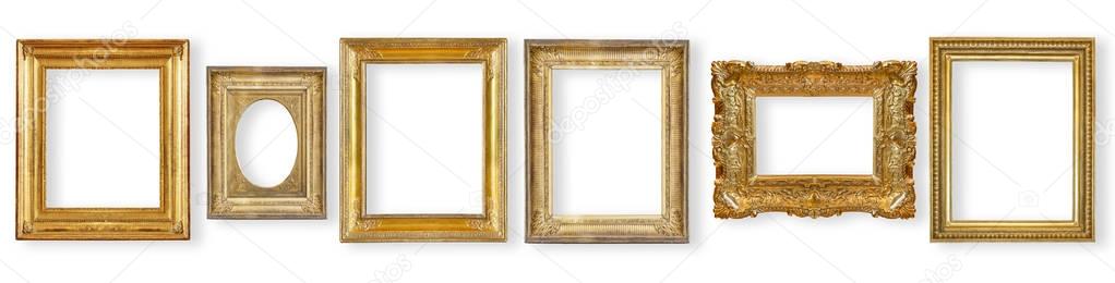 set antique, gilded frame