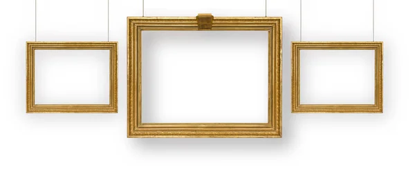 Establecer marcos de imagen dorados — Foto de Stock
