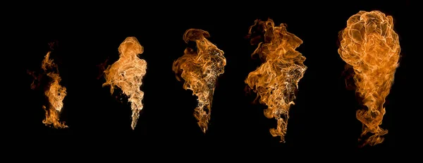 Набір текстури вогню ізольовано — стокове фото