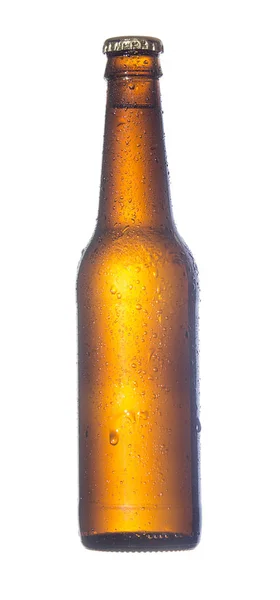 Fles bier van donker glas — Stockfoto