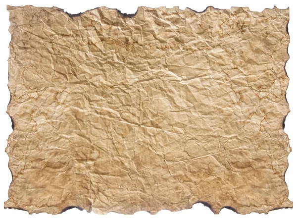 Textuur van verfrommeld papier geïsoleerd op wit — Stockfoto