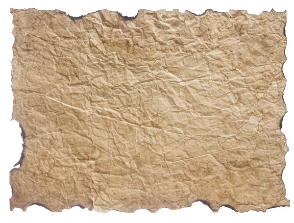 Textuur van verfrommeld oud papier geïsoleerd — Stockfoto
