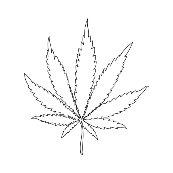 Лист марихуаны конопли или конопли плоский векторный значок для приложений и веб-сайтов — стоковый вектор