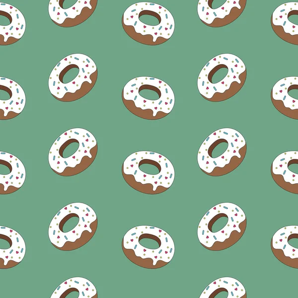 Καρτούν Στυλιζαρισμένο Νόστιμο Στόμα Πότισμα Λίγο Τζάμια Σοκολάτα Ντόνατς Γλυκιά — Διανυσματικό Αρχείο