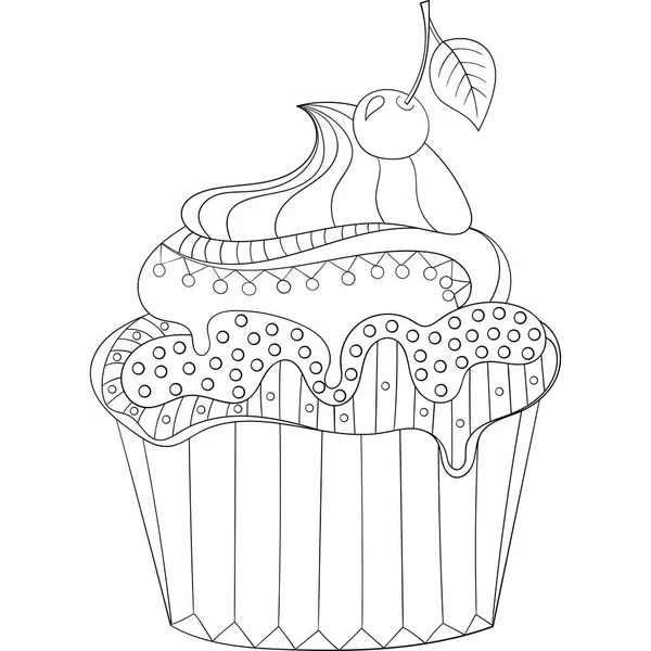 Página de dibujos animados cupcake para colorear imágenes de stock de arte  vectorial | Depositphotos
