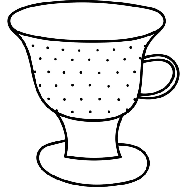 Kaffekopp handritade kontur klotter ikon. kopp kaffe vektor skiss illustration för tryck, webb, mobil och infographics isolerad på vit bakgrund — Stock vektor