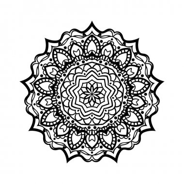 Çiçek Mandala. Vintage dekoratif öğeler. Oryantal desen vektör çizim. Islam, Arapça, Indian, Fas, İspanya, Türk, pakistan, Çin, mistik, Osmanlı motifleri. Boyama kitabı sayfası