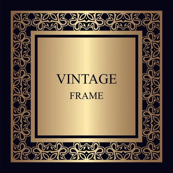 Vintage Ornamental Frame Template Ornate Pattern Design Greeting Card Wedding — Stock Vector