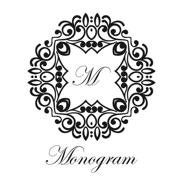 Vintage süs monogram — Stok Vektör