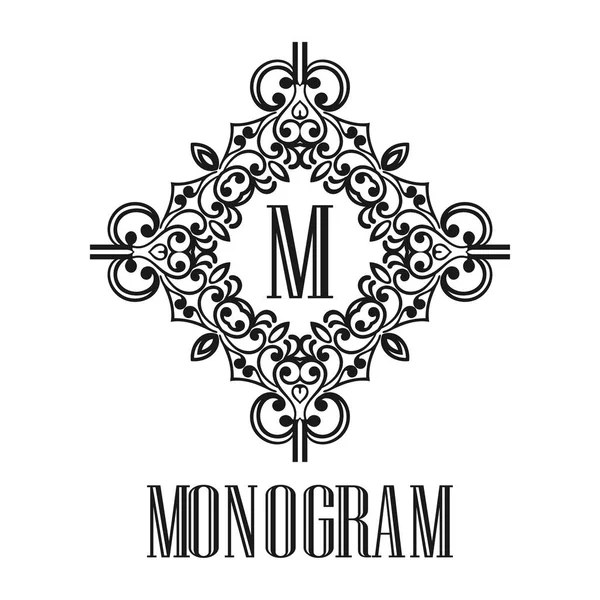 Monograma ornamental vintage — Vector de stock