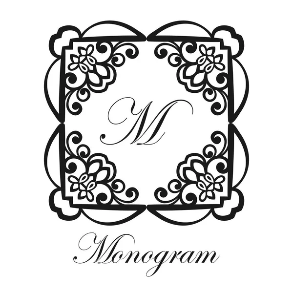 Vintage decoratieve monogram — Stockvector