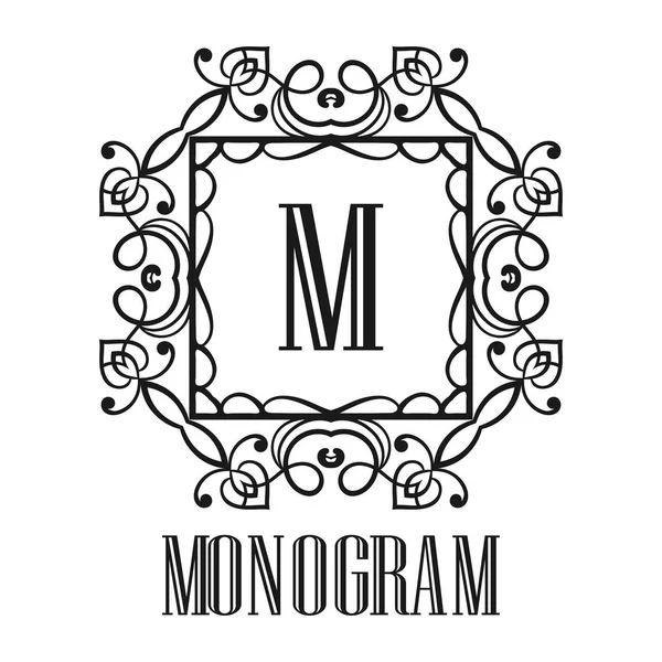 Vintage ornamental monogram — Stock Vector