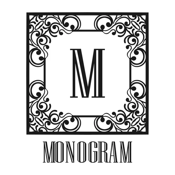 Monograma ornamental vintage — Vector de stock