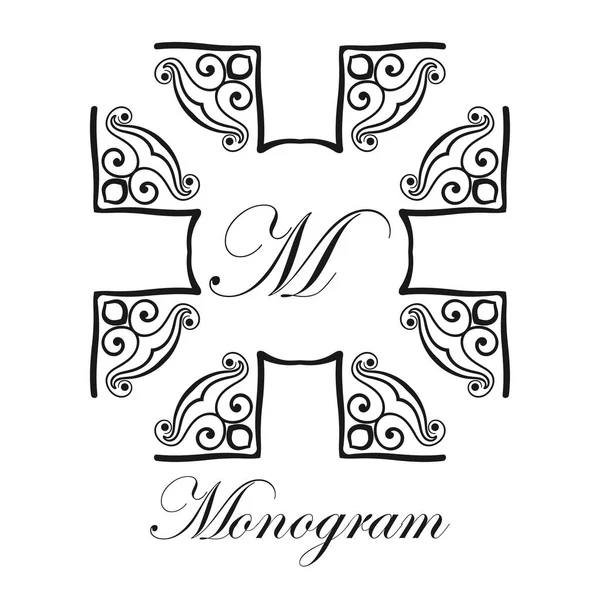 Monograma ornamental vintage — Vector de stock