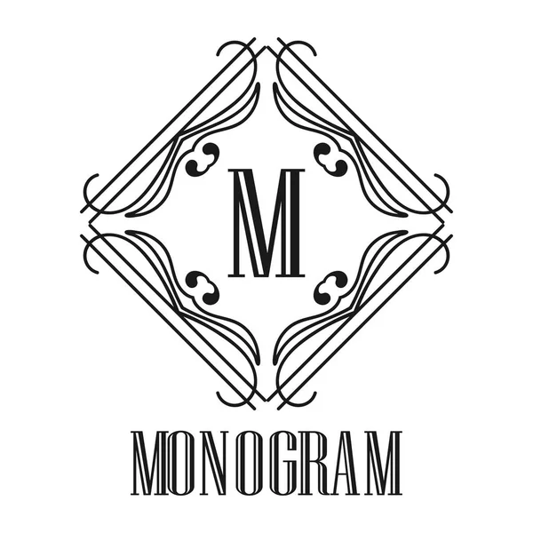 Vintage díszítő monogram — Stock Vector