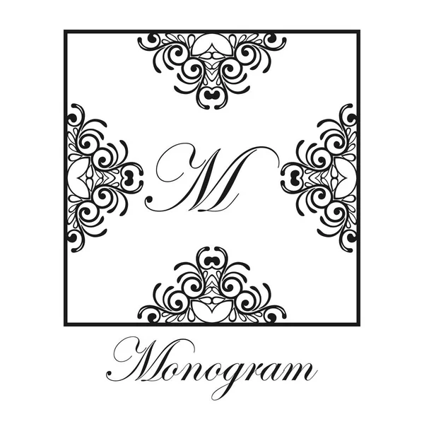 Monograma ornamental vintage — Vector de stock