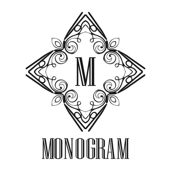 Monograma ornamental vintage — Vector de stock