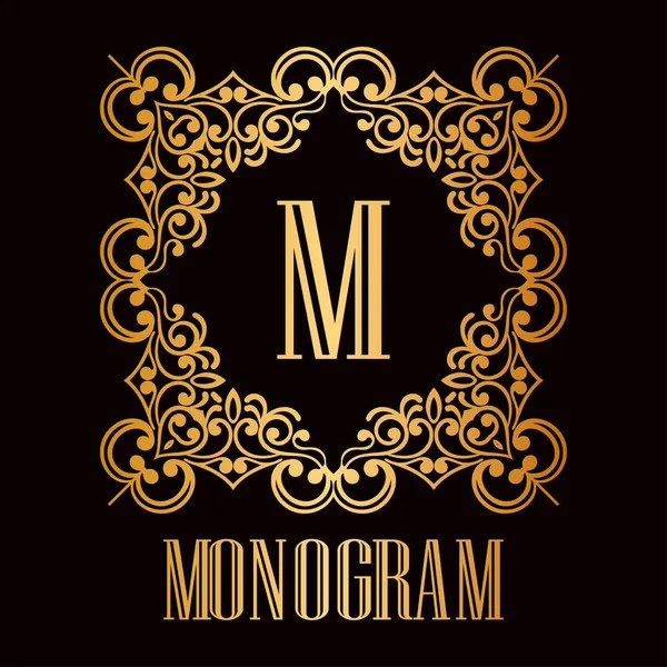 Monograma ornamental vintage — Vetor de Stock