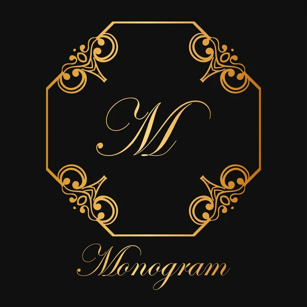 Monograma ornamental vintage — Vector de stock