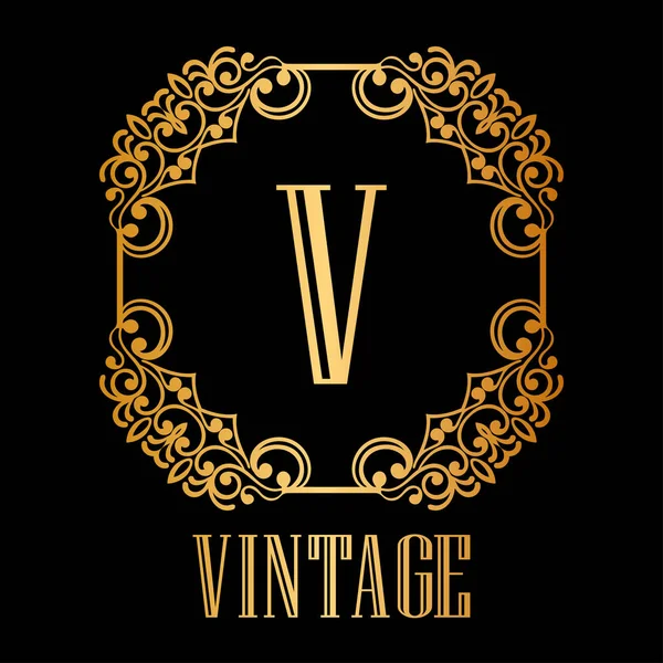 Download Vintage gold monogram. Abstract logo, alphabet . Vector ...