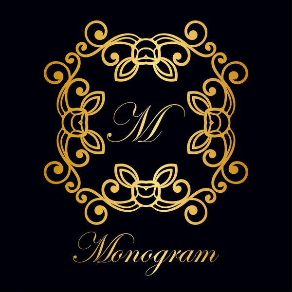 Monogramme ornemental vintage — Image vectorielle