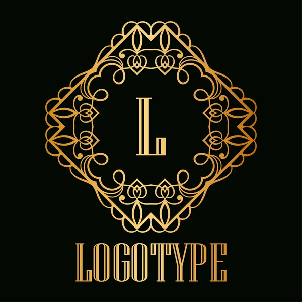 Download Vintage gold monogram. Abstract logo, alphabet . Vector template in trendy mono Line style ...