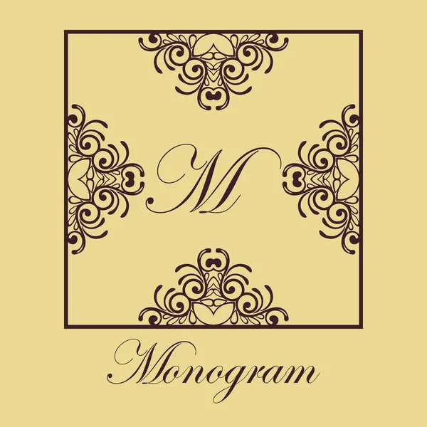 Monograma ornamental vintage — Vetor de Stock