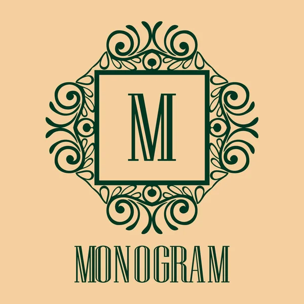 Monograma ornamental vintage — Vetor de Stock