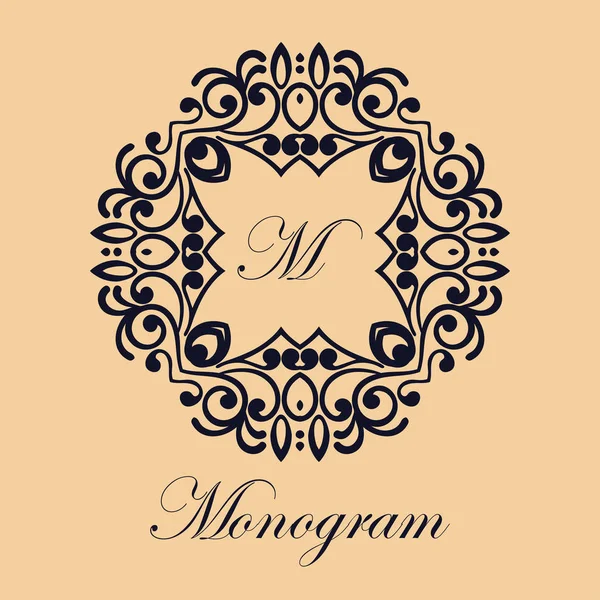 Monograma ornamental vintage — Vector de stock