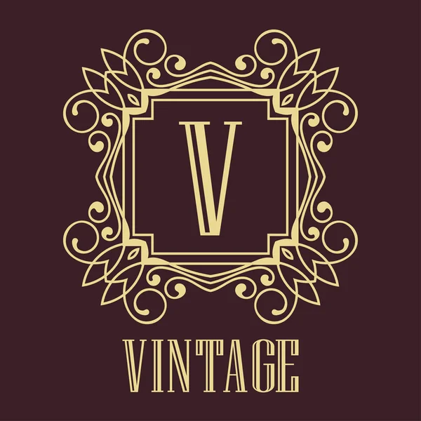 Monograma ornamental vintage — Vector de stock