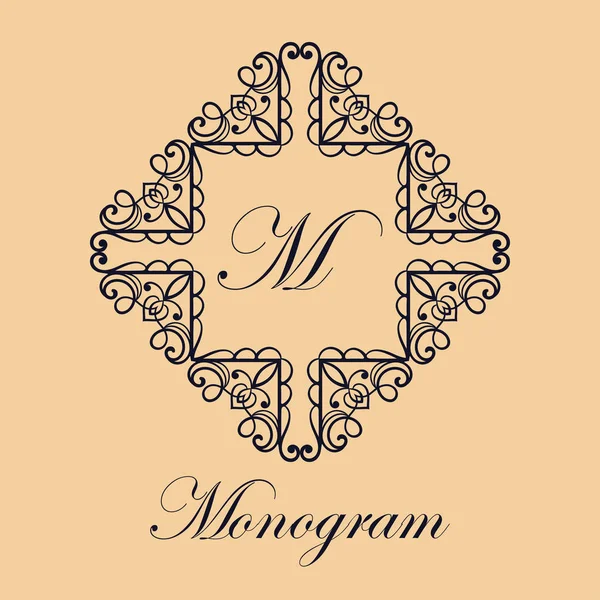 Vintage díszítő monogram — Stock Vector