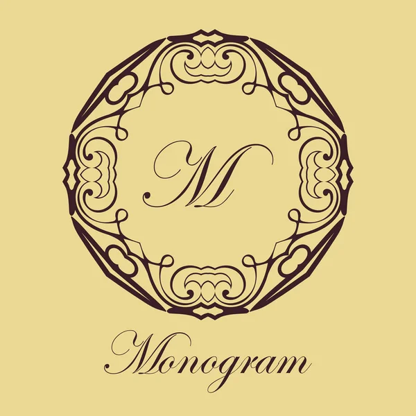 Monograma ornamental vintage — Vector de stock