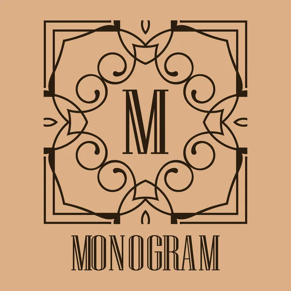 Monograma ornamental vintage — Vector de stock