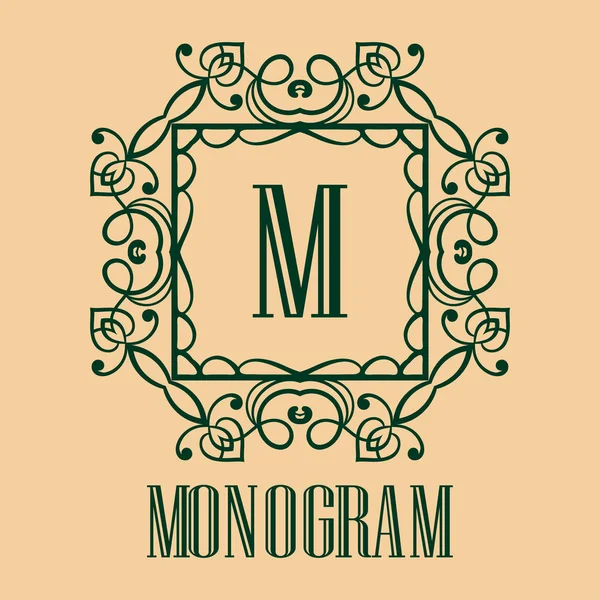 Vintage díszítő monogram — Stock Vector