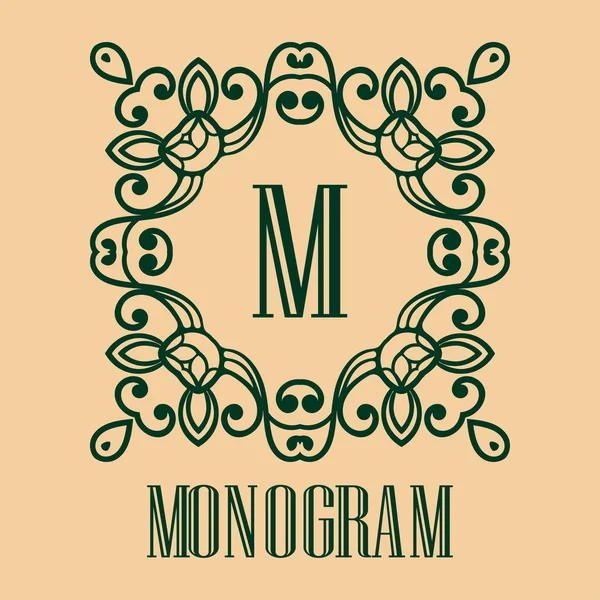 Monograma ornamental vintage — Vetor de Stock