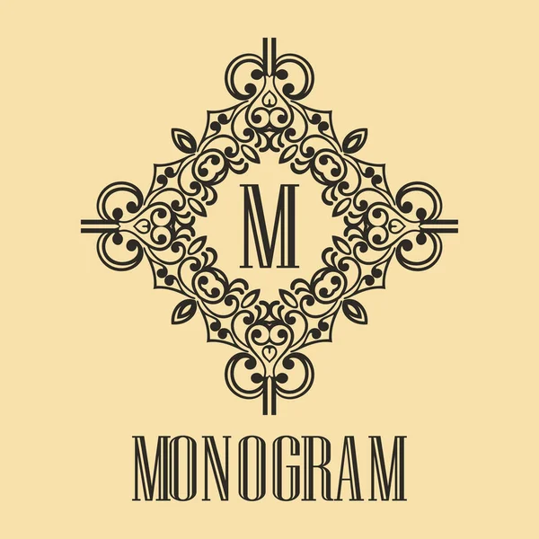 Vintage ornamental monogram — Stock Vector