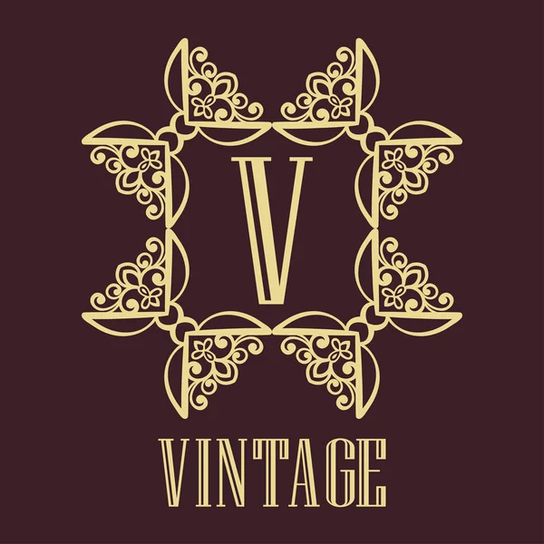 Vintage decoratieve monogram — Stockvector