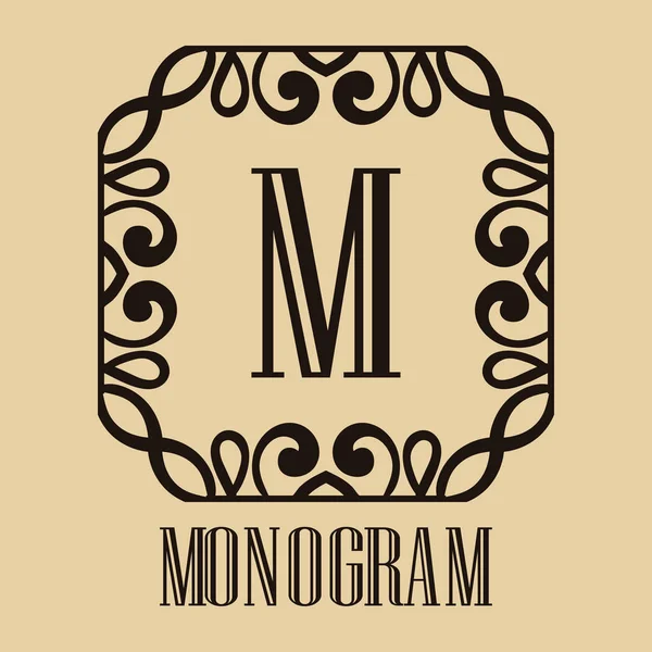 Vintage dekorativ monogram — Stock vektor