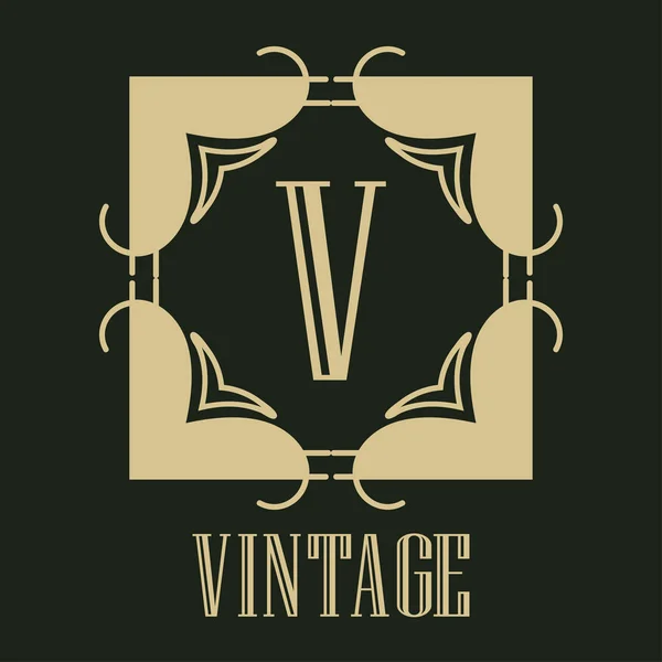 Monograma ornamental vintage — Vetor de Stock