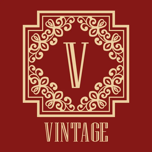 Monograma ornamental vintage — Vector de stock