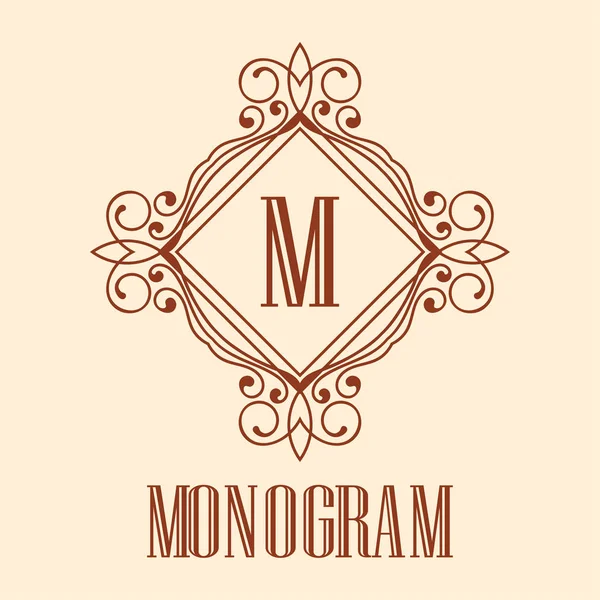 Vintage ornamental monogram — Stock Vector