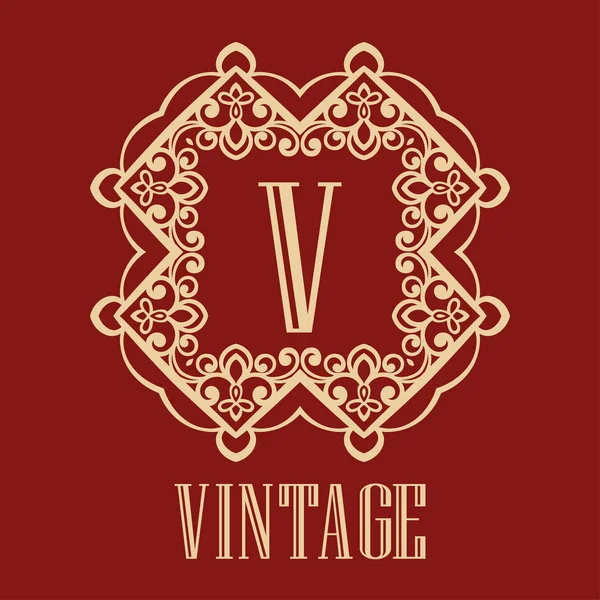 Monograma ornamental vintage — Vetor de Stock