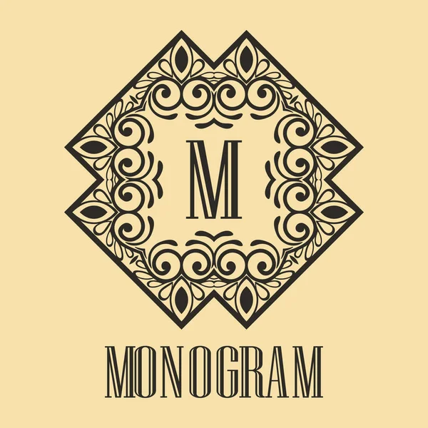 Vintage süs monogram — Stok Vektör