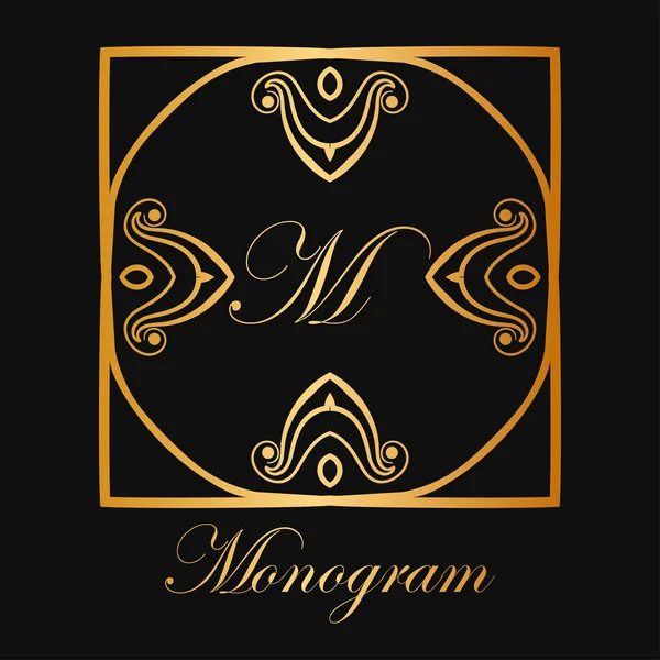 Monograma ornamental vintage — Vector de stock